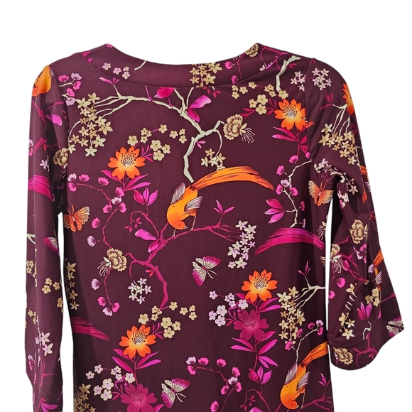 Jude Connally Megan Long Floral Menagerie Merlot Size Small - Picture 4 of 7